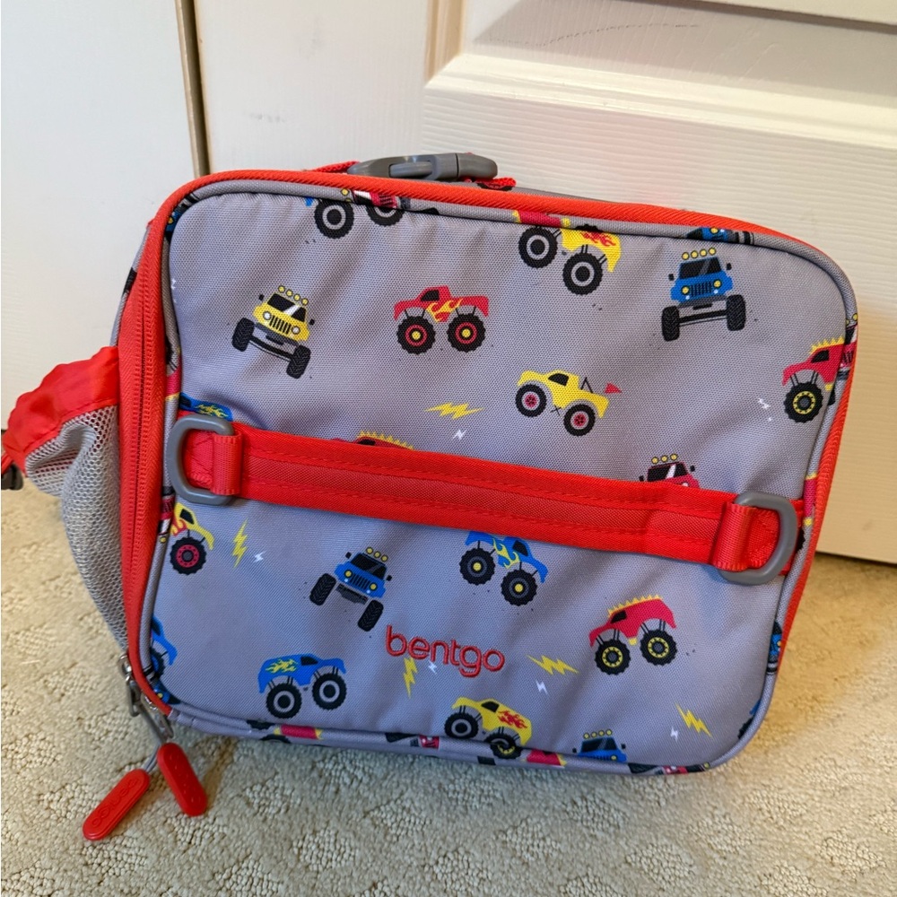 Bentgo Kids Monster Truck Lunch Box - Red and Gray